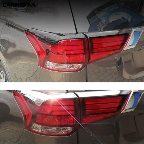 For Mitsubishi Outlander 2016 2017 2018 carbon fiber Rear Tail Light Lamp Strip Cover Trim Sticker Car Accessories C1113