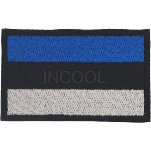 Embroidery Patch Estonia Flag Patch Tactical Emblem Badges Hook & Loop Fastener Embroidered Patches For Backpack Cap