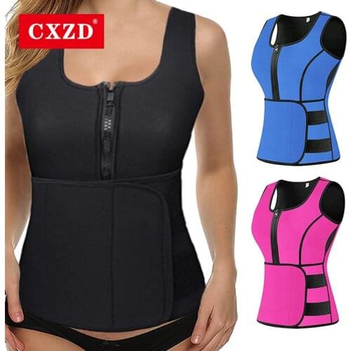 CXZD 2021 New Shapewear Slimming Body Shaper Waist Trainer Sweat Vest Sauna Vest for Weight Loss Tummy Fat Burn Slimming Corset
