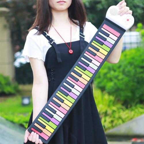 49-key Hand-rolled Piano Rainbow Color Practice Electronic Organ Musical Instrument