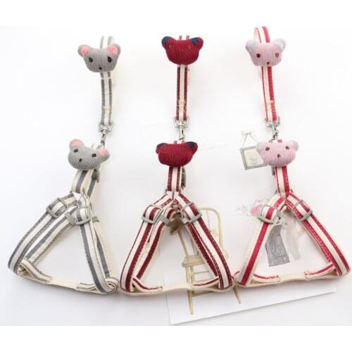 Cat traction rope Dog Cat Harness Leash Set Adjustable Printing Pet Harnesses for Small Medium Dogs Leashes Walking Dog Supplies