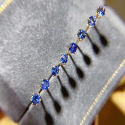 Natural Sri Lanka Sapphire Stud Earrings for Women Party Top quality Genuine gems Fine jewelry 925 Solid Silver Support Test
