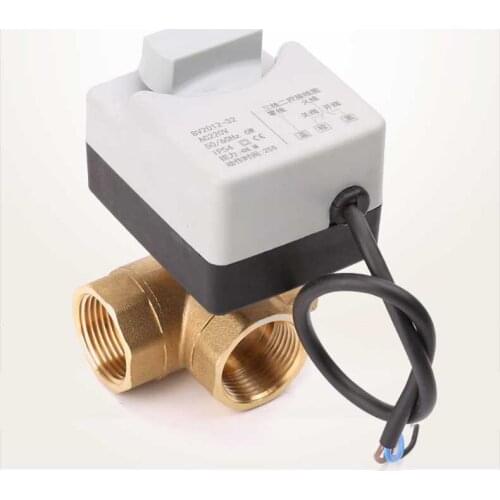 1-1/2“ 3 Way Motorized Ball Valve Electric Ball valve Three Wires Two Point Control Ball valve With Manual Switch