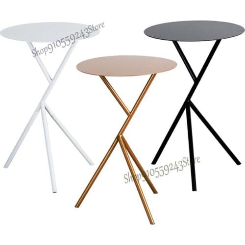 Nordic Simple Modern Creative Iron Art Coffee Table Living Room Sofa Side A Few Corners A Few Golden Round Table Black And White