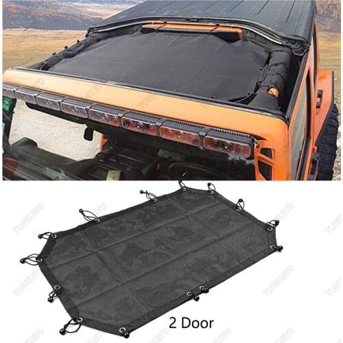 Mesh Bikini Top Sunshade for Jeep Wrangler Unlimited JK JKU 2007~2017 UV Protection Heat Shield, Windshield Visor