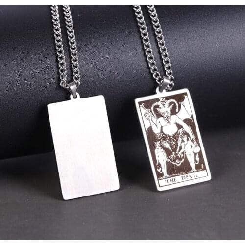 Wicca Tarot Card Waite Major Arcana Pagan Pendant Amulet Necklace Wiccan Jewelry