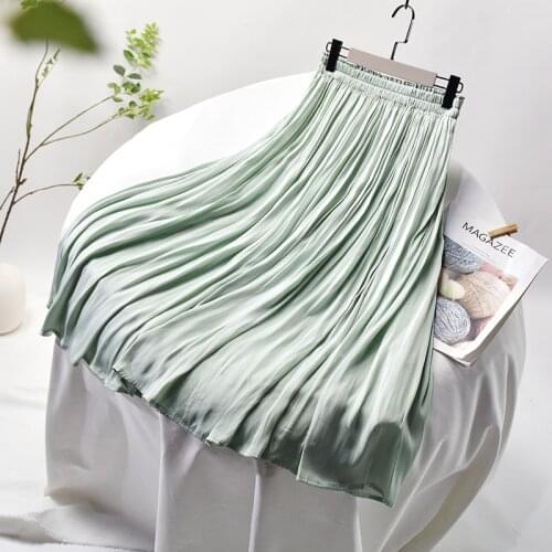 2021 New Women Summer Skirt Boho Two Layer Women Long Skirt Stretch High Waist A-Line Pleated Skirt Femme Faldas Jupe Saia