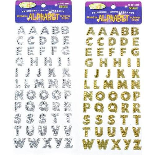1sheet Alphabet Rhinestone Self Adhesive Scrapbooking Stickers Clothing Accessories DIY PC Phone Decor English Letters Sticker