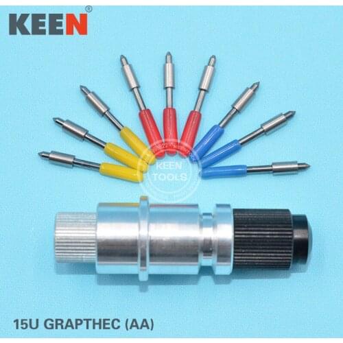 1Pcs Graphtec CB15U Blade Holder+9Pcs 30 45 60 Cutting Plotter Blades For Graphtec CB15U Vinyl Cutter AA Series
