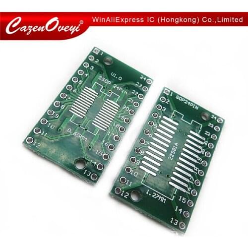 10pcs/lot SOP24 SSOP24 TSSOP24 to DIP24 PCB Pinboard SMD To DIP 0.65mm/1.27mm to 2.54mm DIP Pin Pitch PCB Board Converter Socket