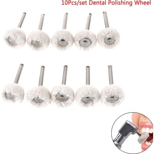 10Pcs Grinding Buffing Dental Accessories Wool Polishing Flat Brush Grinder Brushes for Low Speed handpiece Machine Accessories