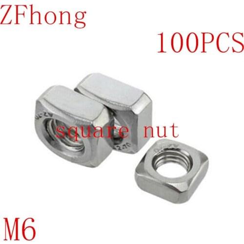 100pcs DIN557 M6 square nut stainless steel 304