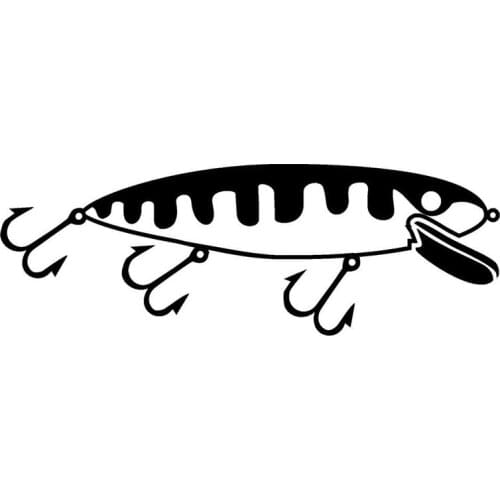 15.2*5.3CM Lure Fishing Lure Car Sticker Vinyl Decal Car Accessories Black Silver C2-0595