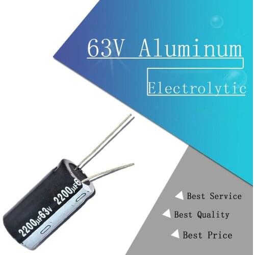 20pcs 63V Aluminum Electrolytic Capacitor 10UF 22UF 33UF 47UF 100UF 220UF 330UF 470UF 680UF 1000UF 2200UF 3300UF 4700UF