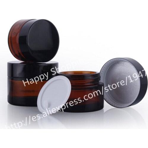 200PCS/LOT 20g amber glass jar, 20cc amber cream bottle, glass container,cosmetic packaging
