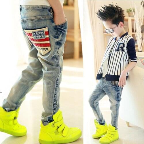 2017 Spring Kids Jeans Boys Fashion Jeans Children Jeans for Boys Casual Denim Pants 3-13Y Toddler High Quality