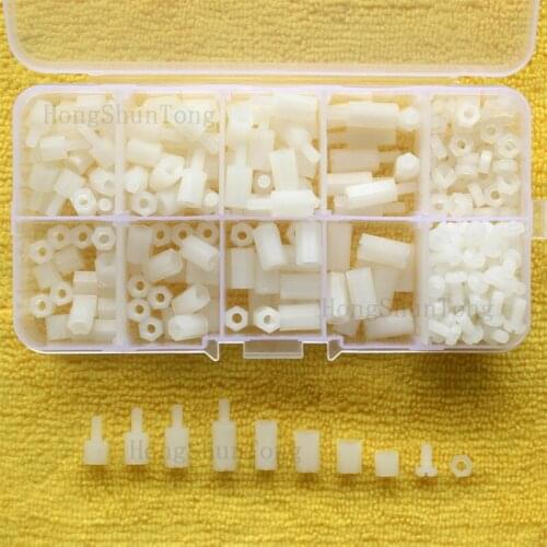 300pcs/set M3 Nylon White Male-Female M-F Female-Female F-F Hex Spacers Screw