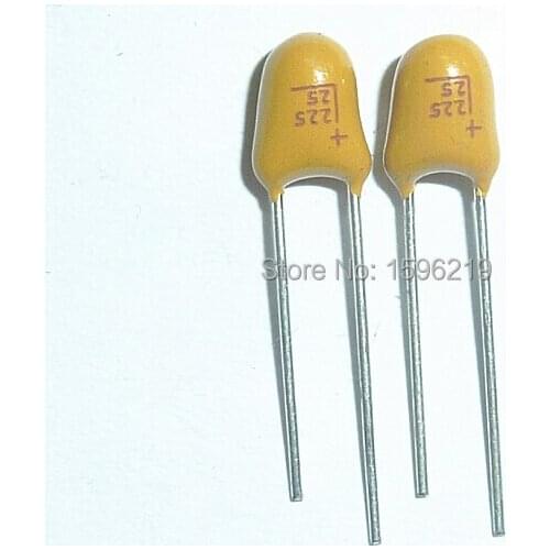 50pcs Tantalum capacitor 2.2uF 25V Brand New 25V2.2uF DIP Radial