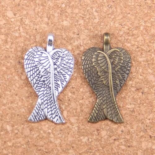 16pcs Charms angel wings 27x15mm Antique Pendants,Vintage Tibetan Silver Jewelry,DIY for bracelet necklace