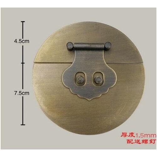 A5 Hardware accessories Pure Brass Antique Copper fittings carved wood box embossed box buckle lock hasp Vintage lock card