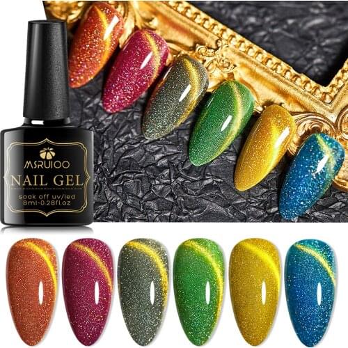 MSRUIOO Cat Eye Magnetic Nail Gel Polish Shiny Magnet UV LED Soak Off Gel Manicure Nail Varnish Glitter Gel polish