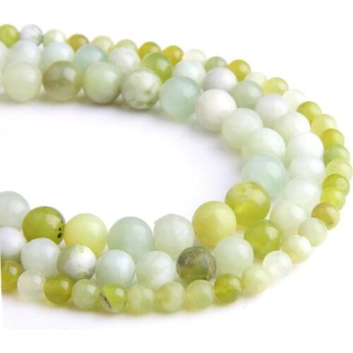 Natural green white Russian Jades stone beads smooth Round Loose spacer Beads Accessory For DIY jewelry making bracelet necklace