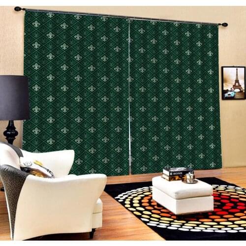 Green curtains 3D Curtain Printing Blockout Polyester Photo Drapes Fabric For Room Decoration curtains