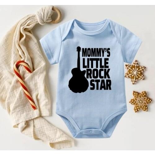 Mommys Little Rock Star Funny Baby Boys Onesies Summer Cotton Short Sleeve Newborn Baby Rompers Body Baby Girls Outfits Clothes