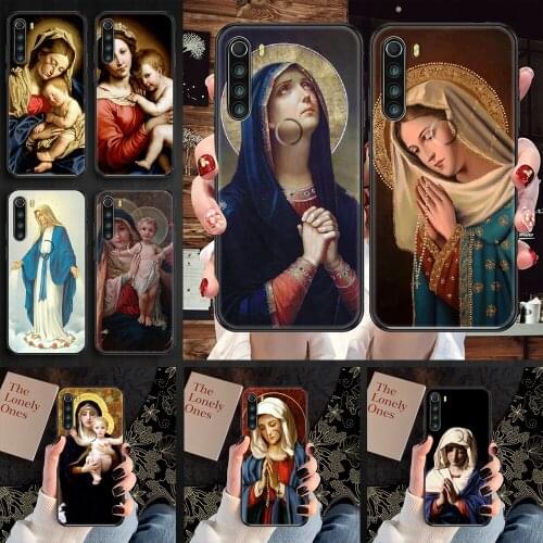 Virgin Mary Christian Phone case For Xiaomi Redmi Note 7 7A 8 8T 9 9A 9S 10 K30 Pro Ultra black trend funda art Etui fashion