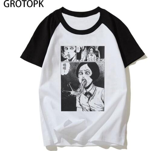 T Shirt Men Otaku Skate Horror Junji Ito Print T-Shirts Novelty Funny Clothes Tshirts Women Tee Shirts Male Tops