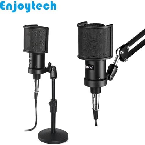 New Live Streaming Condenser Microphone with Mounts Holder Stands for Video Bloggers MIC for Computer Audio Recording