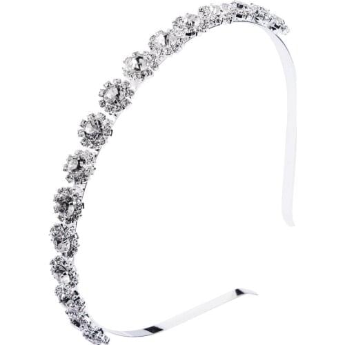 Korean Fashion Elegant Hair Accessories Women Wedding Full Rhinestone Headbands Alloy Headband Hair Band Headwear Drop Shipping