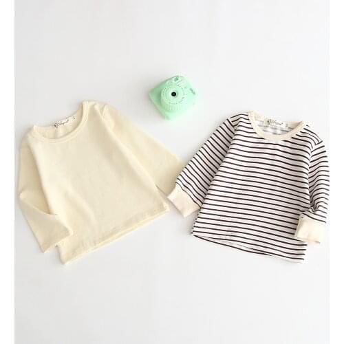 Fashion Striped Print 2021 Kids Baby Girls Clothes Cotton Long Sleeve T-shirts For Children Girls Autumn Spring Baby Clothing