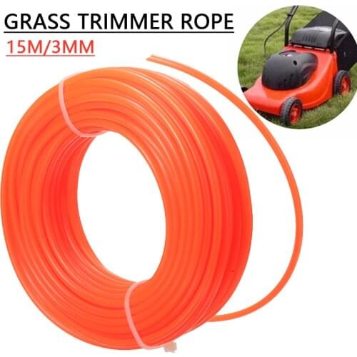 15m x 3mm Red Nylon Trimmer Line Rope Roll Cord Wire String Tough and Flexible for Grass Strimmer Garden Accessory