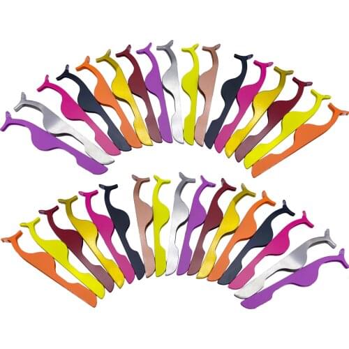 Wholesale Eyelash Tweezers Professional Makeup Cosmetic Tools Eyelash Extension Curler Nipper Lash Applicator Remover Clip