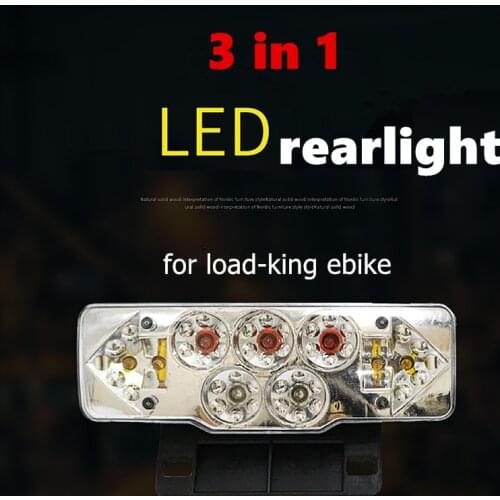 Wholesale 36V 48V 60V universal flashing light tail/brake light turning+running rearlight for electric scooter pedal bicycle