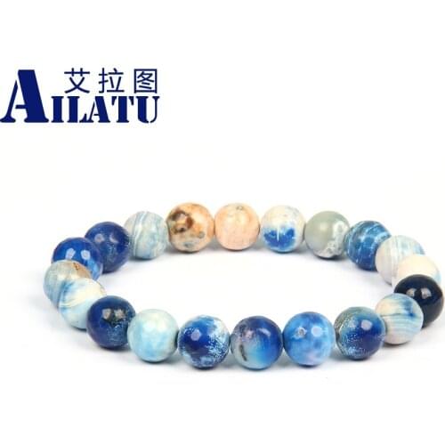 Transfer Luck 10mm Natural Faceted Fire Agate Stone Bracelets Elastic Rope Chain Friendship Onyx Bracelets For Lover Jewelry