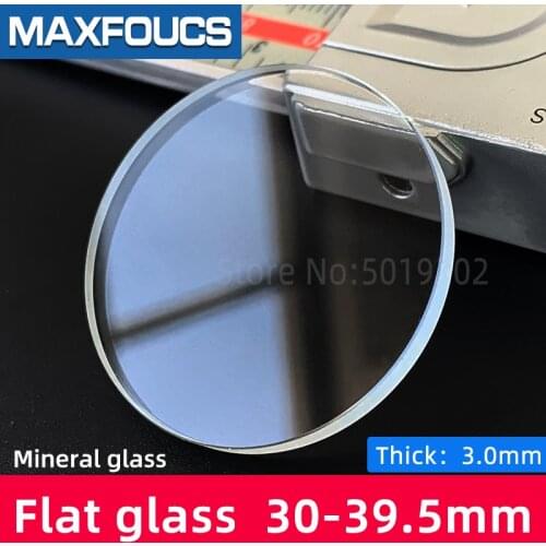 Flat 3.0mm thick 30-39.5mm dia Watch cryastal Mineral glass watches parts , 1 pieces