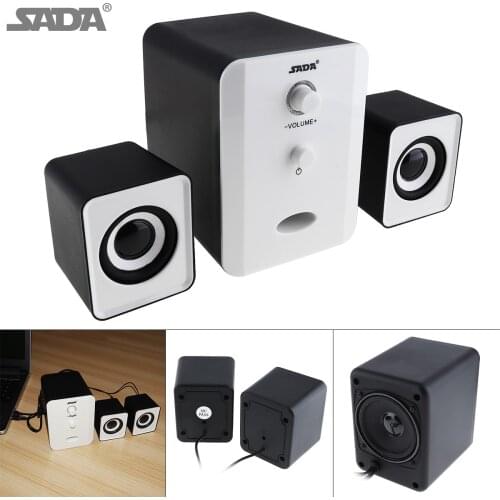 SADA Portable Combination Mega Bass Subwoofer Speaker Column Computer Speaker with Audio Plug & USB Power Plug for DVD TV PC