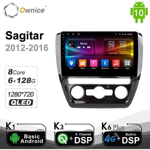 QLED 10.1" Android 10.0 6G+128G Car Dvd Player GPS Navi Head Unit For Volkswagen vw Sagitar 2012-2016 1280*720 4G LTE SPDIF