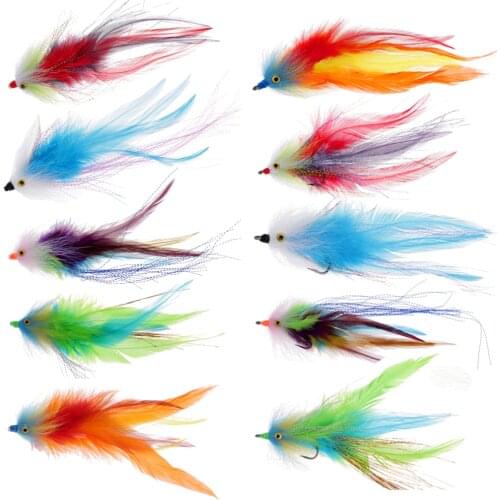Fly Fishing Saltwater Flie Streamer Steelhead Salmon Striper Pike Trout Simulation Flies Lure for Freshwater Lake River