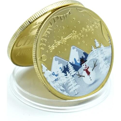 Merry Christmas Gold Coins US Challenge Coin Original Silver Coins Christmas Gift for Children Drop Shipping