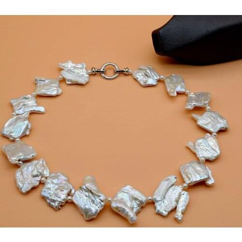 Sexy pearl necklace, real natural baroque pearl, special shape, white, strong light, ladies necklace, anniversary gift