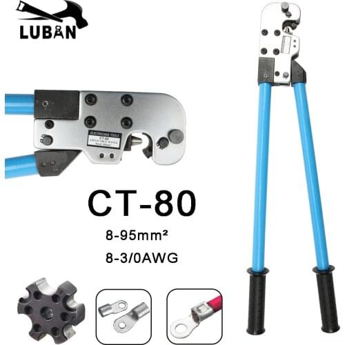 CT-80 COPPER TUBE TERMINAL CRIMPING TOOL BS standard type terminals 8-95MM2 CRIMPING PILER crimping tools big size
