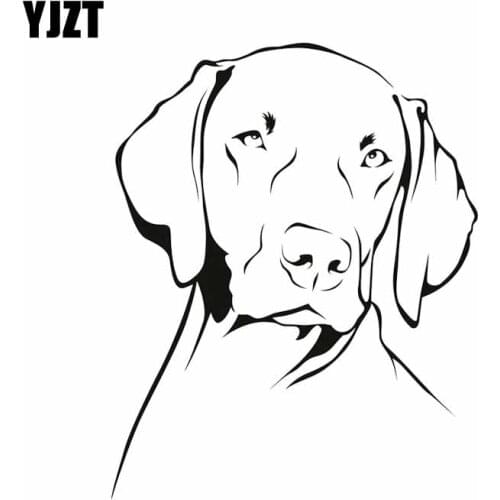 YJZT 13X16.2CM Weimaraner Dog Animals Pets Vinyl Decal Car Sticker Cartoon Black/Silver C24-1119