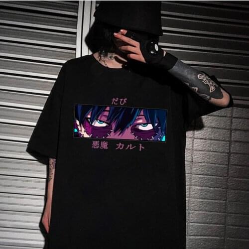 Womens T-Shirt Fashion GothicNew Japanese Anime My Hero Academia Unisex T Shirt Short Sleeve Dabi Devil Eyes Men Tees Clothes