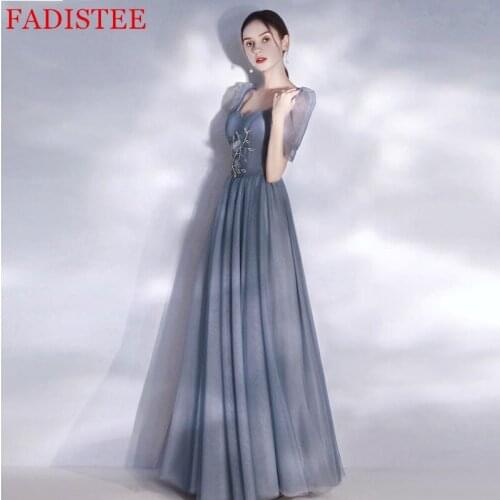 Elegant Long Evening Dress Prom Party Robe De Soiree Longue Formal Dress Simple Robe De Soiree Tulle Lace-up