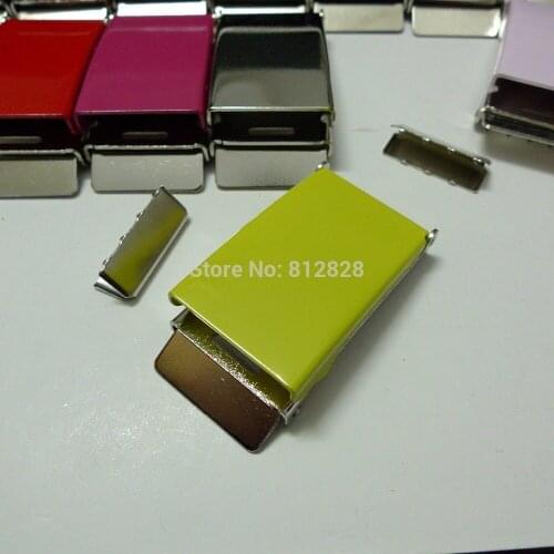 10pcs 1" 25mm #03 Lemon Yellow Enamel Painted Children Belt Buckles