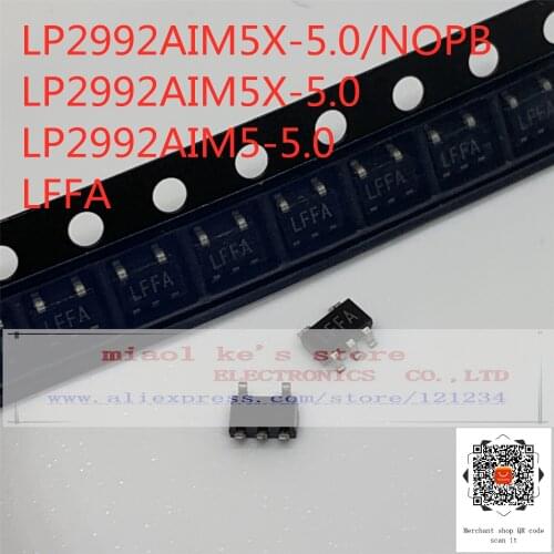 [10pcs-50pcs]100%New original: LP2992AIM5X-5.0/NOPB LP2992AIM5X-5.0 LP2992AIM5-5.0 LFFA - IC REG LINEAR 5V 250MA SOT23-5/SC-74A