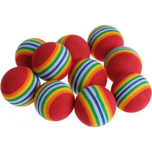 10Pcs Rainbow Ball Cat Toy Colorful Ball Interactive Pet Kitten Scratch Natural Foam Ball Training Pet Supplies Product
